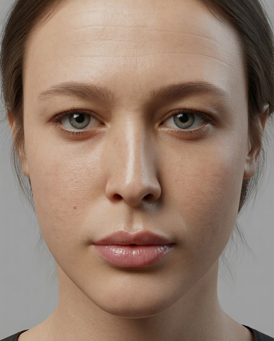 Same woman after subtle lip filler treatment